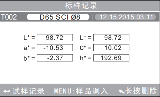 標(biāo)樣值調(diào)入